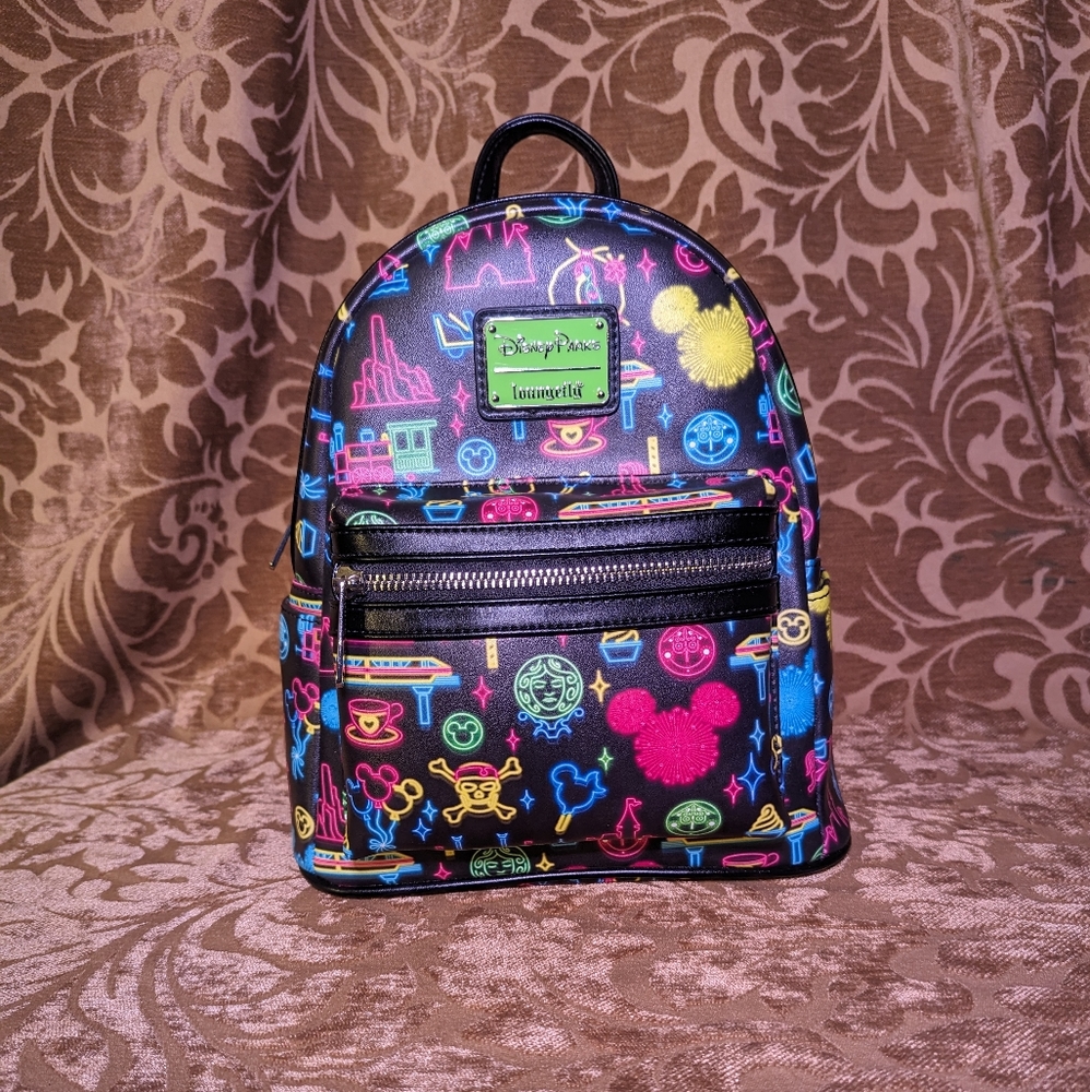 LOUNGEFLY DISNEY PARKS NEON ICONS - NWT!